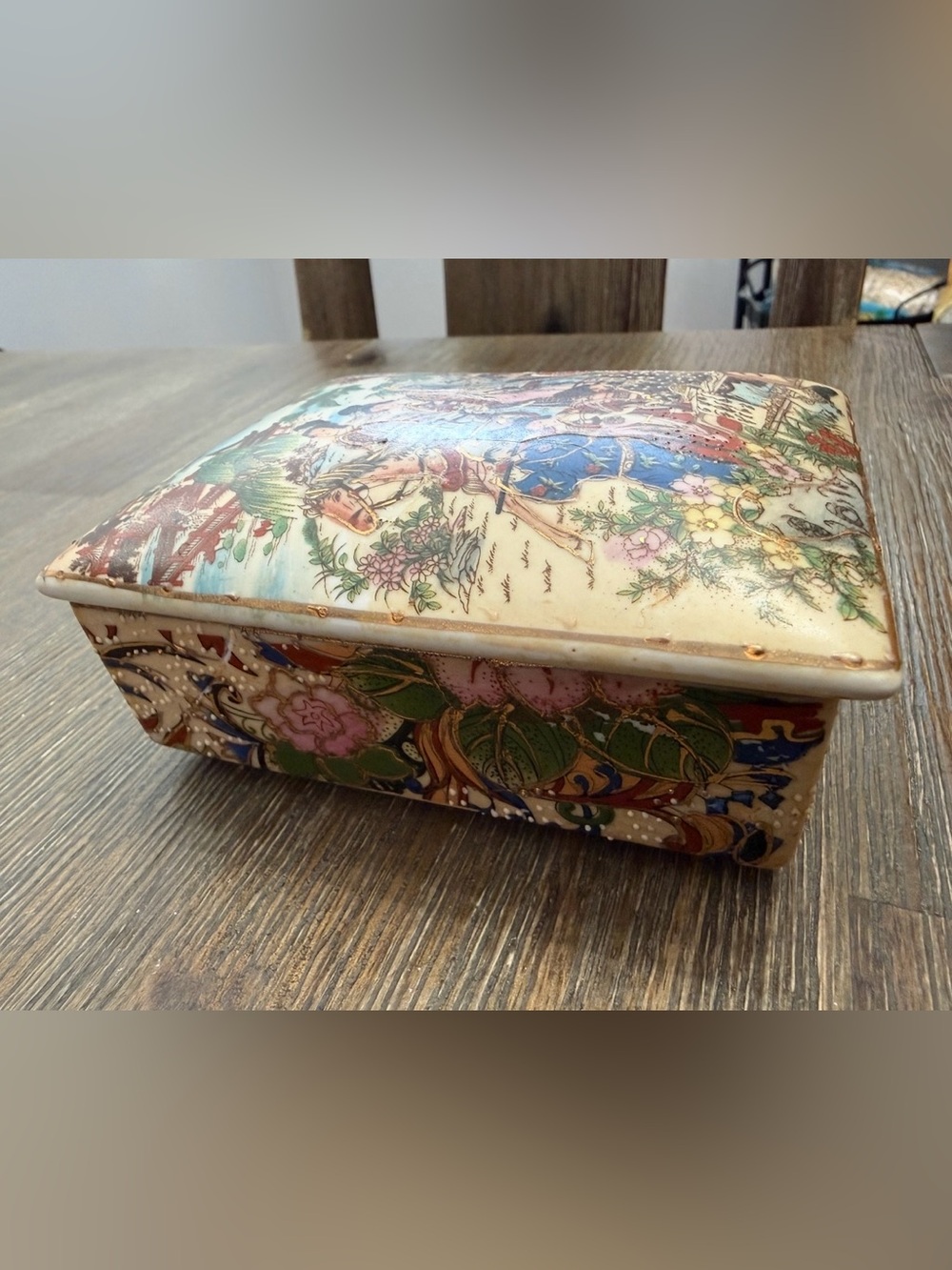 Decorative Multicolor Porcelain Trinket Box
